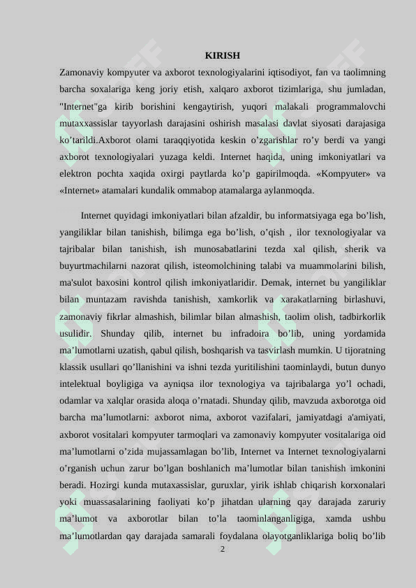 WEB-TEXNOLOGIYALARGA ASOSLANGAN TESTLAR YARATISH  METODIKASI 2