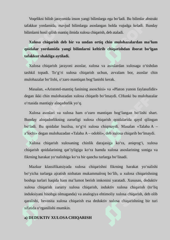 XULOSA CHIQARISH UMUMIY MANTIQIY TAVSIFI 2