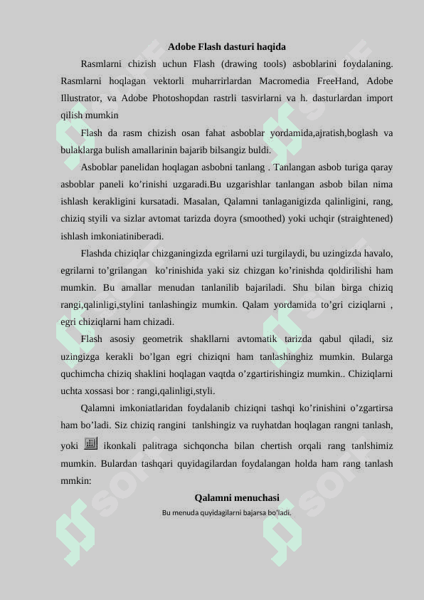 ADOBE FLASH DASTURI TO’G’RISIDA UMUMIY MA’LUMOT 3