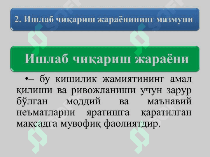 Ишлаб чиқариш жараёни ва унинг натижалари 8
