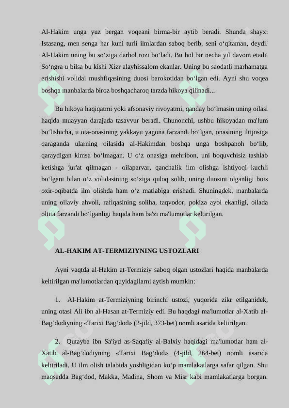 MAVZU: AL-HAKIM AT TERMIZIYNING HAYOT YO’LI 5