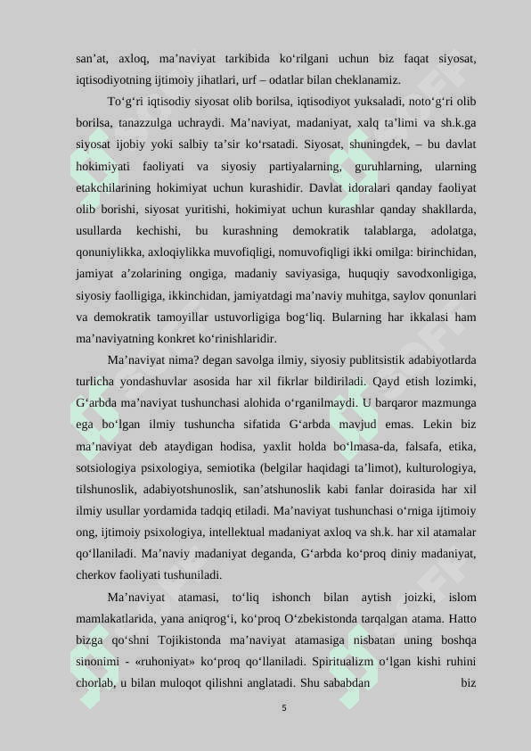 Milliy ma’naviyatini shakllantirish mezonlari 5