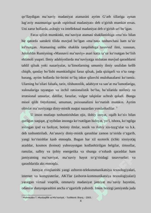 Milliy ma’naviyatini shakllantirish mezonlari 6