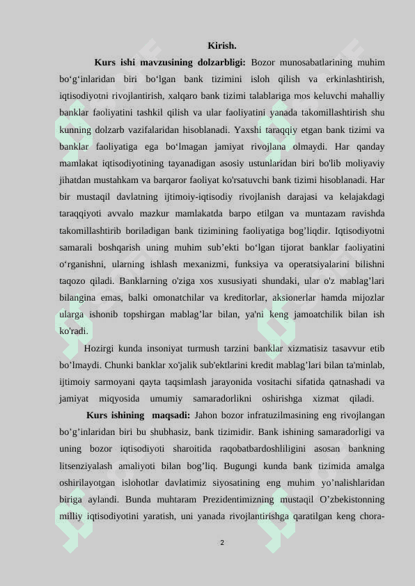O'zbekiston respublikasi bank tizimi va boshqa kredit muassasalari 2