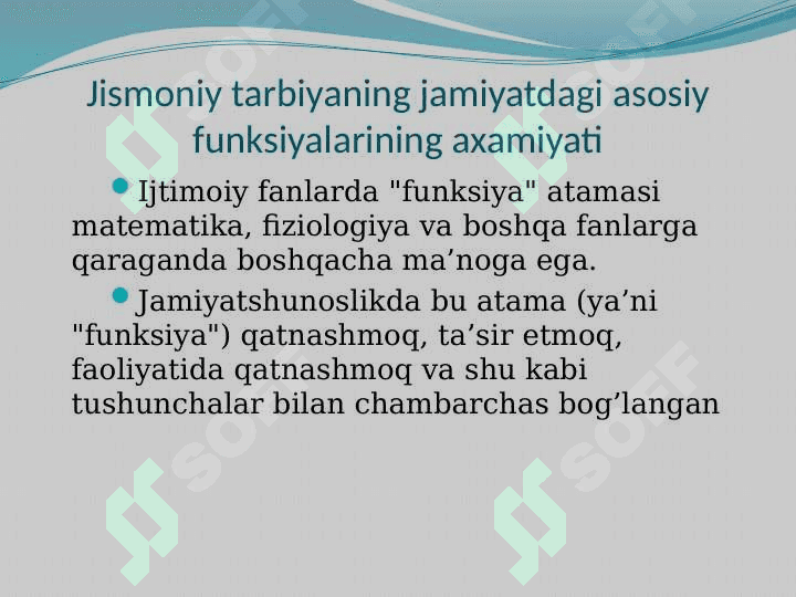 Jismoniy madaniyatning jamiyatdagi asosiy funktsiyasi va shakllari 3