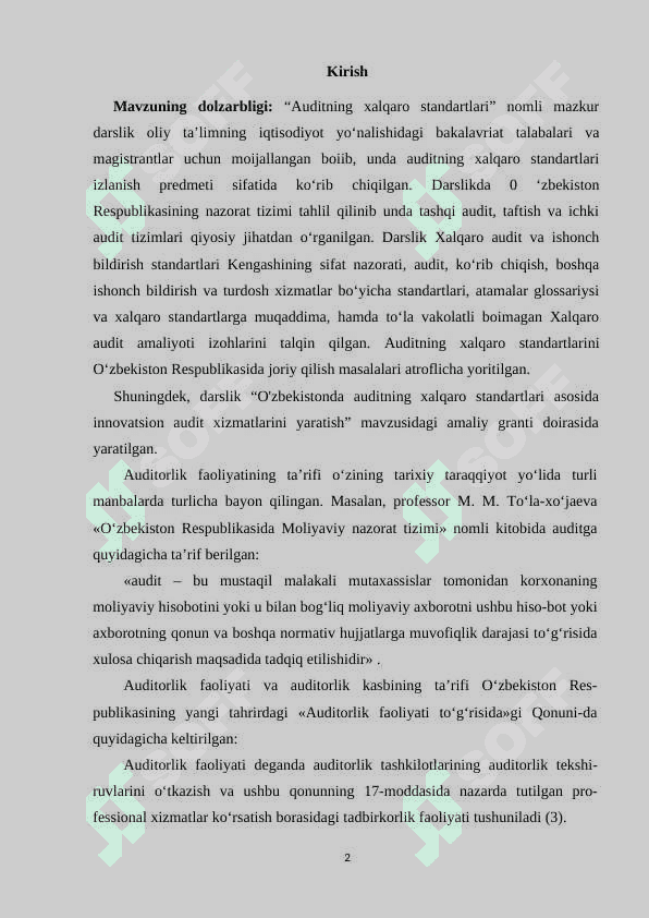 AUDITORLIK XULOSASI VA UNING TURLARI 2