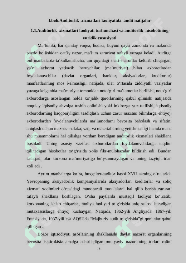 AUDITORLIK HISOBOTI VA UNING TARKIBI 5