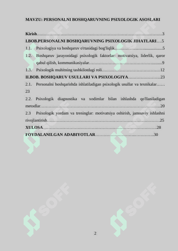 PERSONALNI BOSHQARUVNING PSIXOLOGIK ASOSLARI 2