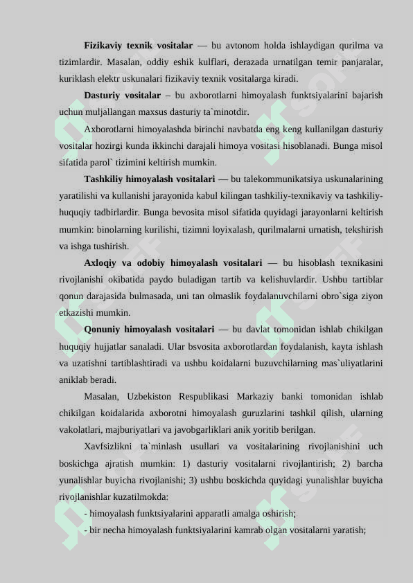 KOMPYUTER TARMOQLARI XAVFSIZLIGINI TA'MINLASH VOSITALARI 4