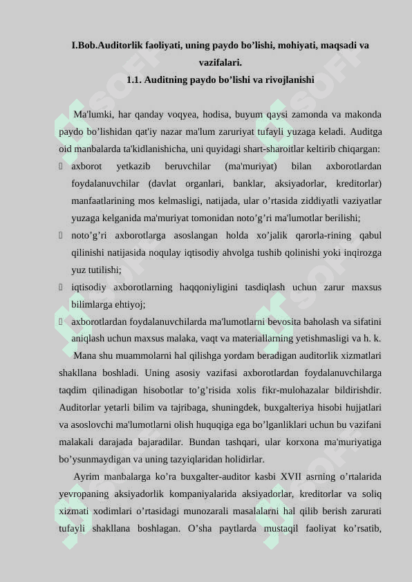 Auditning paydo bo’lishi va rivojlanishi 5