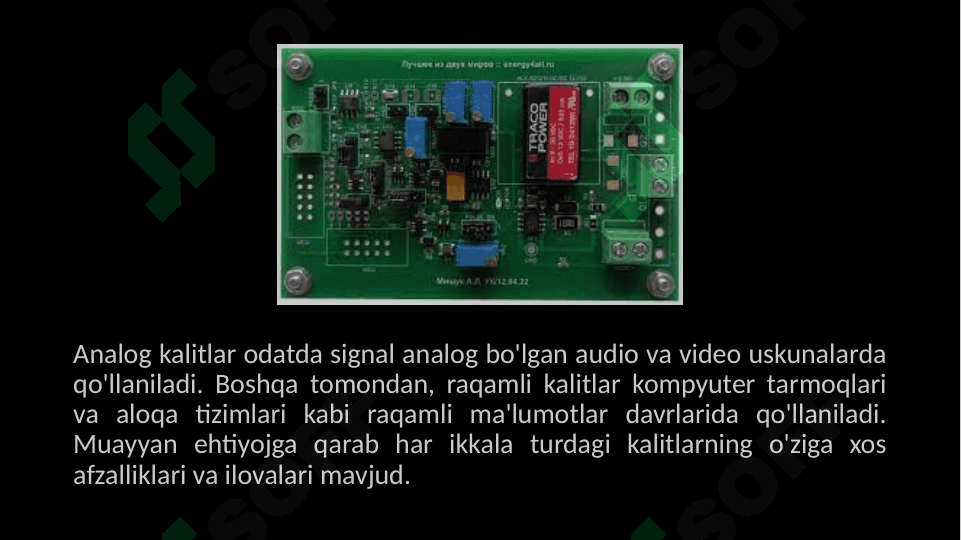 Analog raqamli va raqamli analog oʻtkazgichlar 4