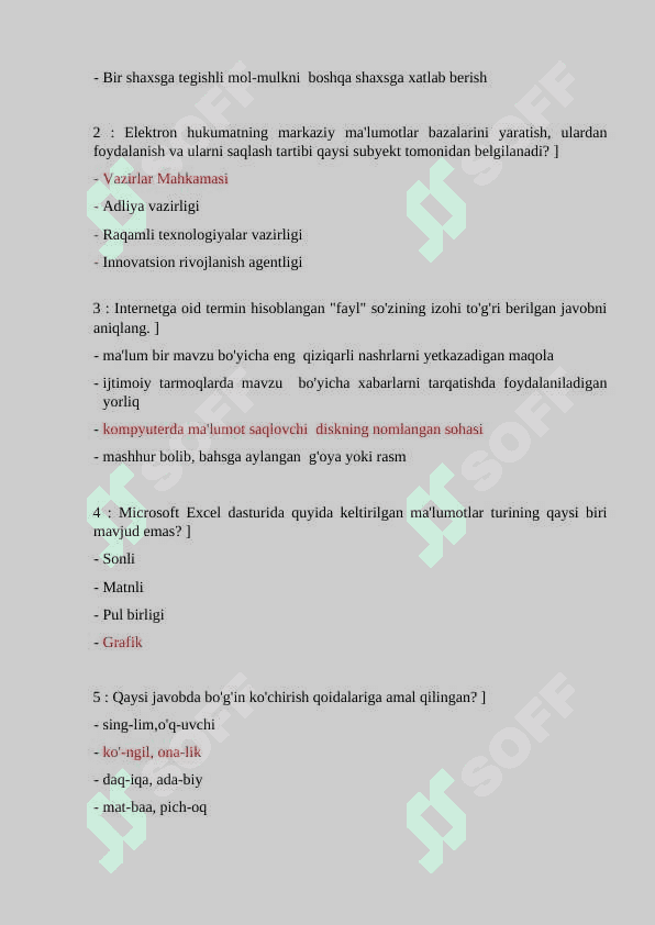 DAVLAT  XIZMATCHISI  ARGOS TEST 2025 2
