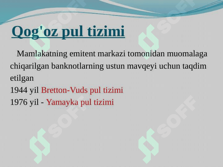 Pul tizimi 8
