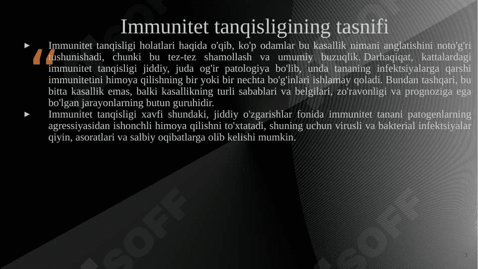 Immunodefitsit holat OITS 3