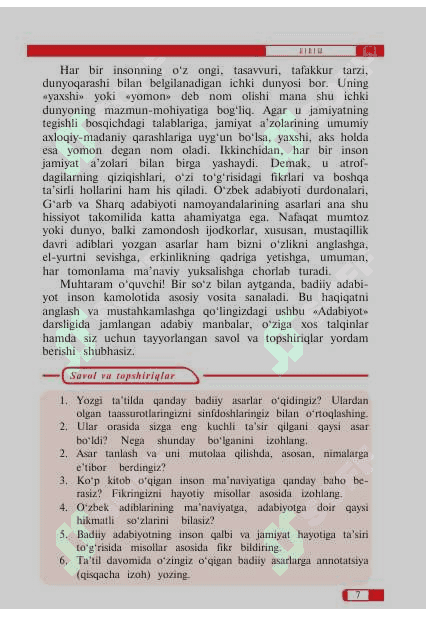 11- sinf adabiyot darsligi 1- qism 7