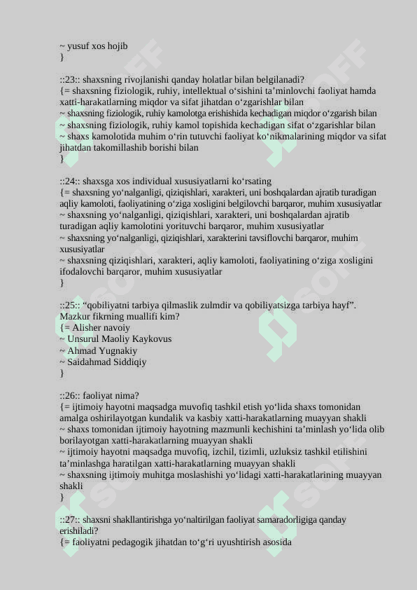 Inklyuziv ta'lim. Gospital pedagogikadan test javobi bilan 5