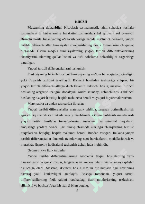 Funksiyaning yuqori tartibli differensiallari..docx 2