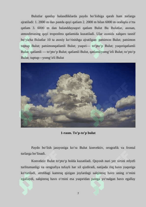 Bulutlarning hosil bo'lishi 7