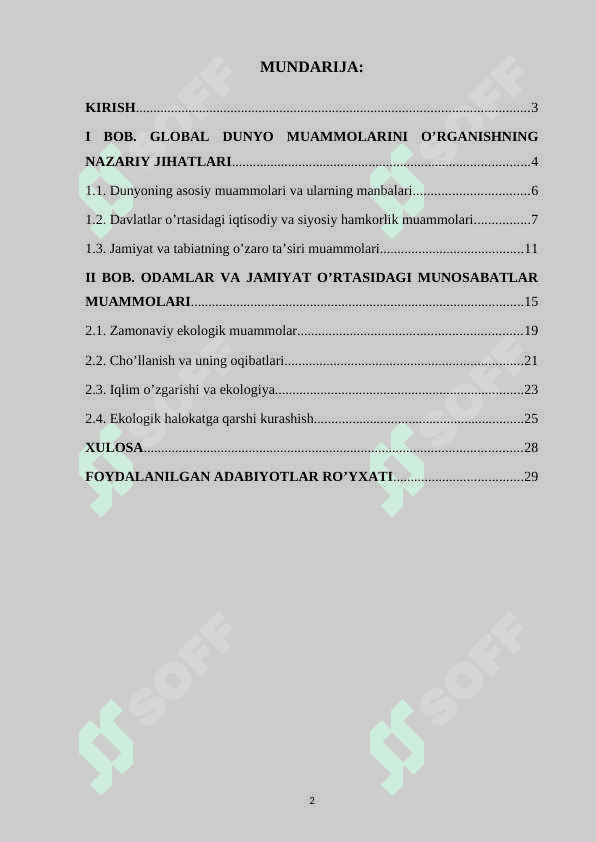 Ekologik muammolar 2