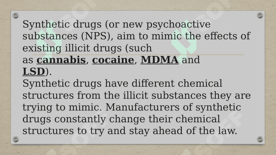 Natural and syntethetic drugs 2