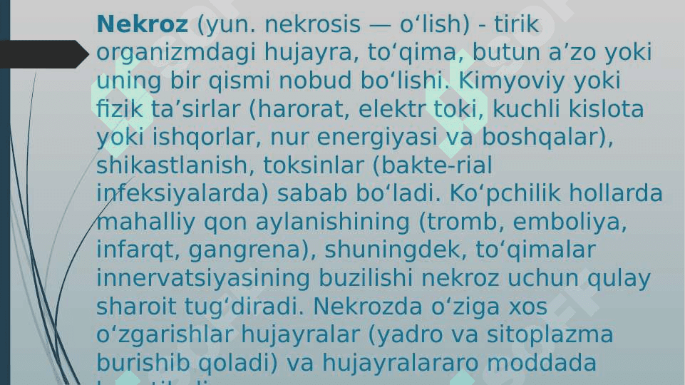 Nekroz. Kliniko-anotomik formalar 3