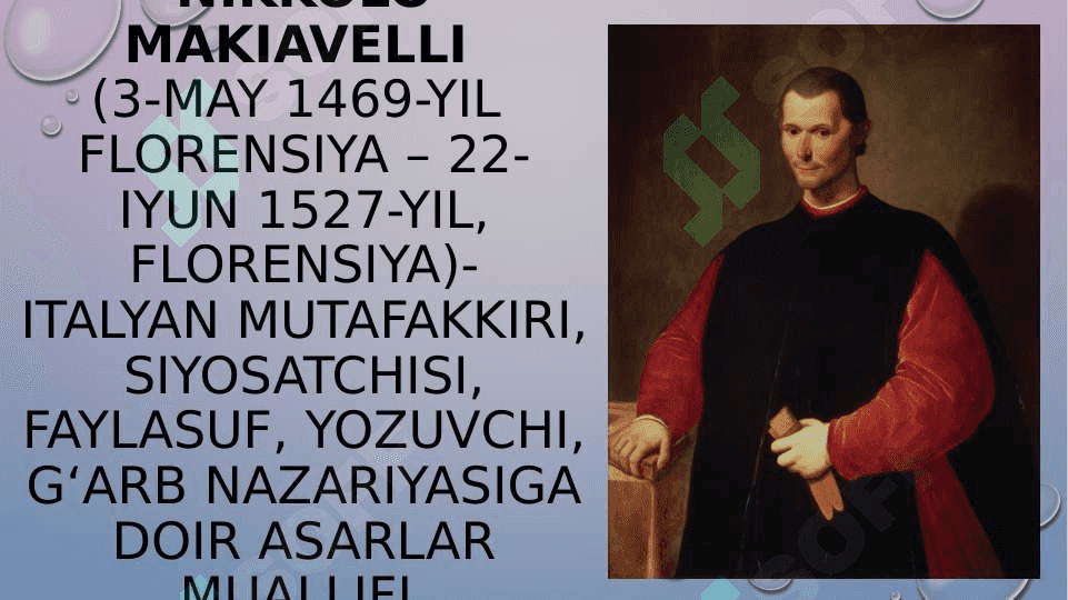 Nikkolo Makiavellining “Xukumdor” asari bayoni 3