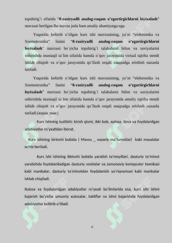 Elektr chiqish signallari birlamchi usullari 4