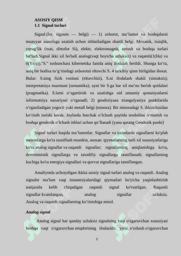 Elektr chiqish signallari birlamchi usullari 5