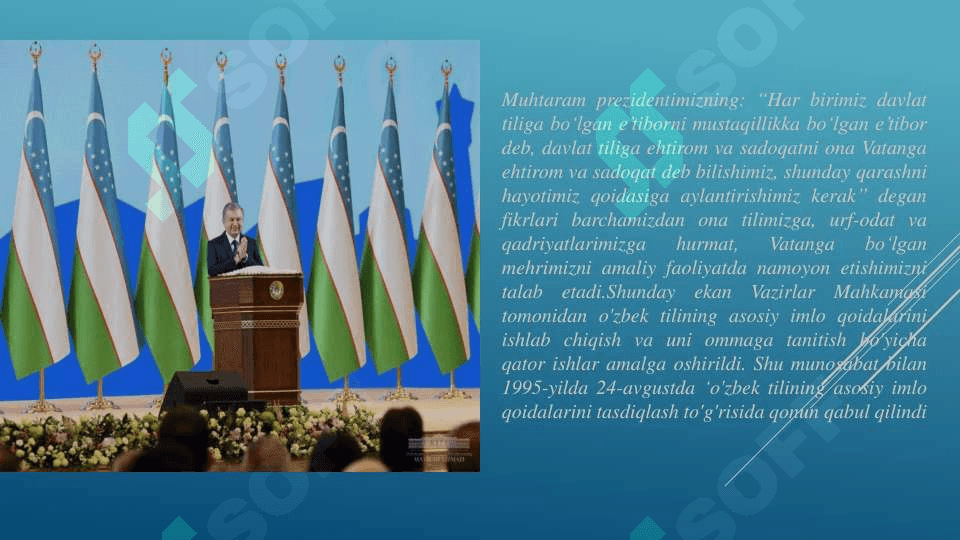 O'zbek adabiy tili meyorlari. O'zbek tilining asosiy imlo qoidalari 3