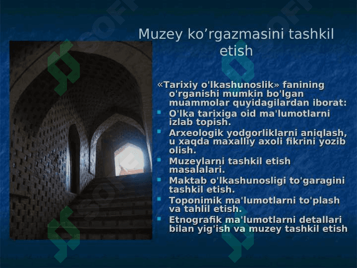 O'LKASHUNOSLIK MUZEYI TOMONIDAN AMALGA OSHIRILADIGAN ILMIY TADQIQOTLAR 6