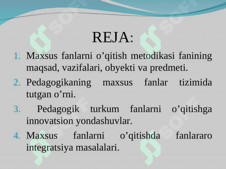 Maxsus fanlar va ularning o`ziga xosliklari 2