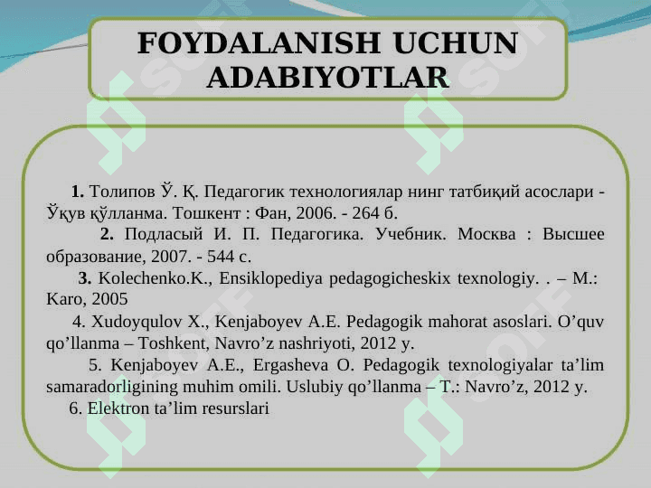 Maxsus fanlar va ularning o`ziga xosliklari 3