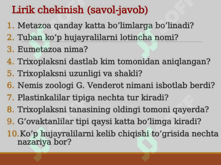 Bo’shliqichlilar tipi, umumiy tavsifi; tana shakli va simmatriyasi, ko’payishi va rivojlanishi. Sistematikasi hamda filogeniyasi. 6