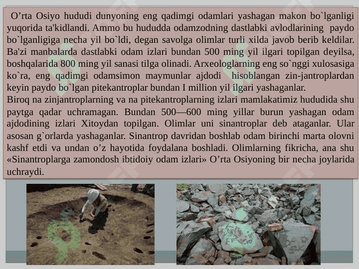 Oʻrta Osiyoning ibtidoiy davri tarixga oid adabiyotlar bibliografiyasi roʻyxatini tuzish. 4
