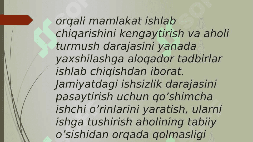 ISHSIZLIK SABABLARI,XUSUSIYATLARI VA  KAMAYTIRISH YO’LLARI 4