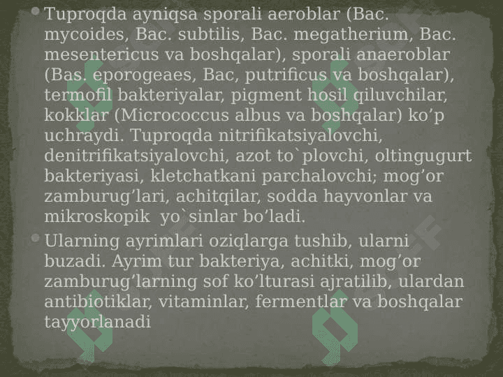 Biosfera va mikroorganizmlar ekologiyasi 5