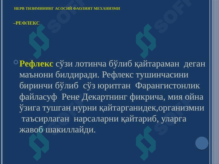 МАРКАЗИЙ НЕРВ ТИЗИМИ  ФИЗИОЛОГИЯСИ 7