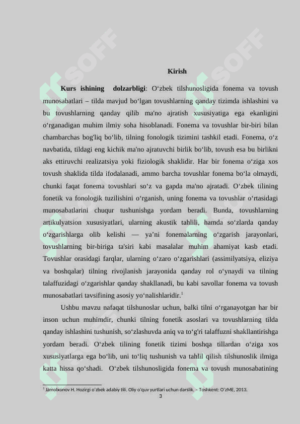 Oʻzbek tilshunosligida fonema va tovush munosabati tavsifi 3