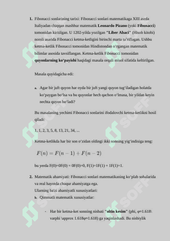 Rekursiya yordamida Finobachchi sonlarini topish dasturi 4