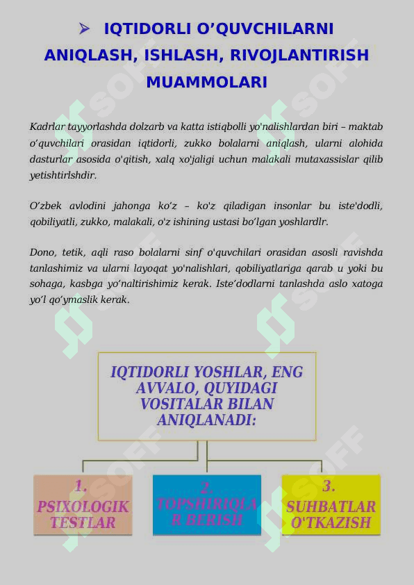 1-SINF IQTIDOLI O'QUVCHILAR BILAN ISHLAR  2024-2025 5