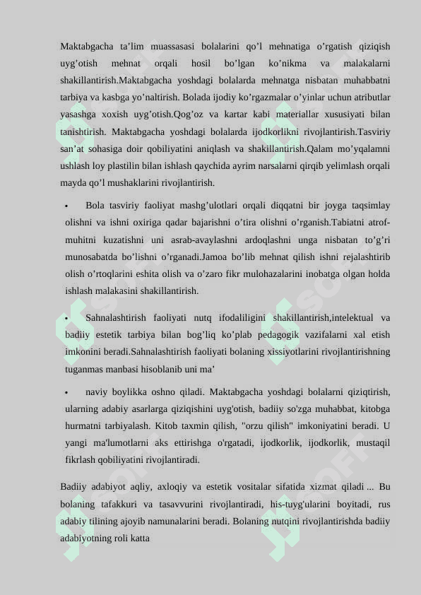 Maktabgacha ta’lim tashkilotida sahnalashtirish faoliyati 2