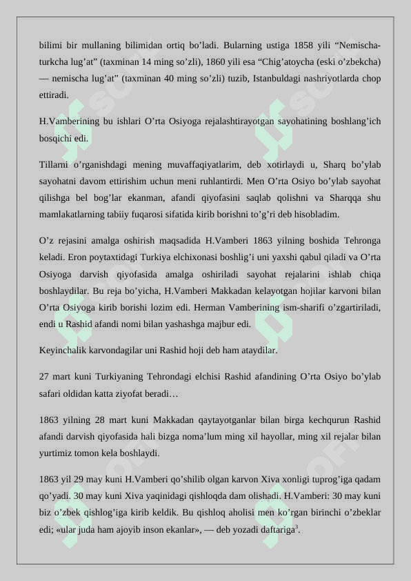 A... .Vamberi va uning “O‘rta Osiyo bo‘ylab sayohat” asari 24 4