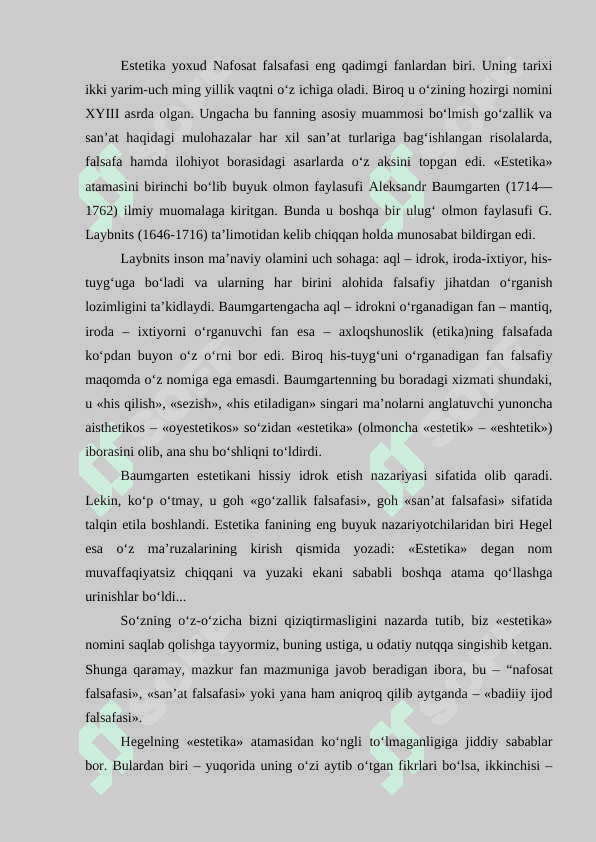 Estetika nafosat falsafasi 2