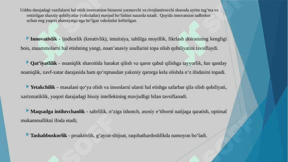 Innovatsion tadbirkorlik va innovatsion biznes 6