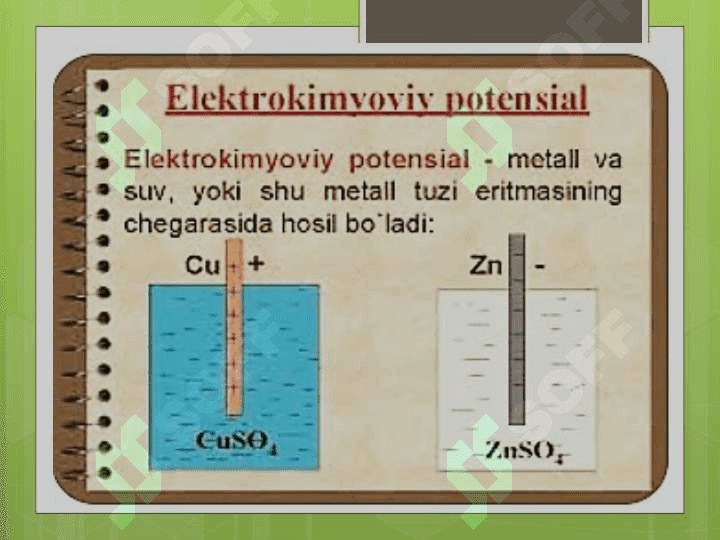 Elektrokimyo. Eritma va suyuqlanmalarda boradigan jarayonlar 4