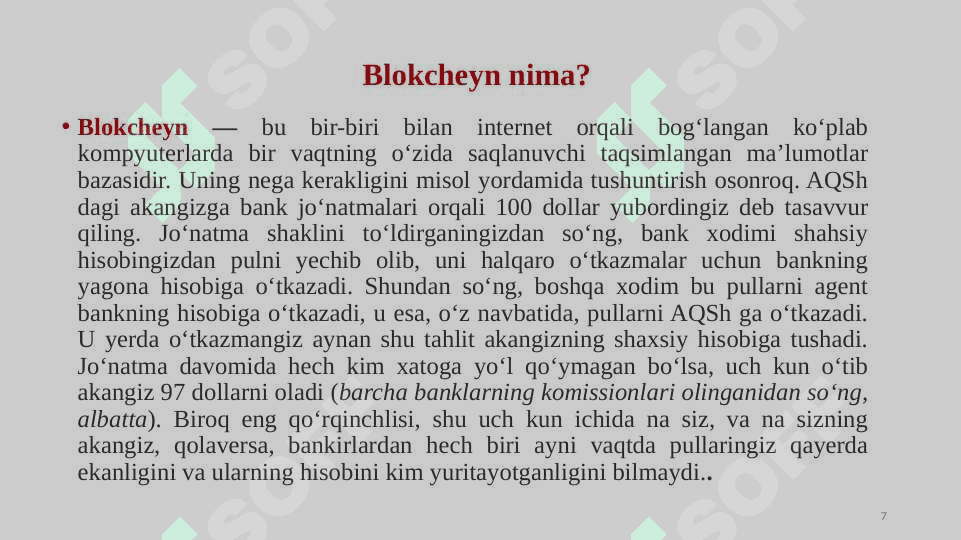 Raqamli iqtisodiyotda blokcheyn texnologiyalar o’rni va ahamiyati 7