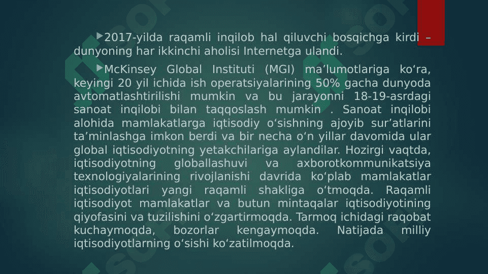 Raqamli iqtisodiyotda 4.0 sanoat (SANOAT INDUSTRIYA 4.0) TEXNOLOGIYASINING MOHIYATI 3