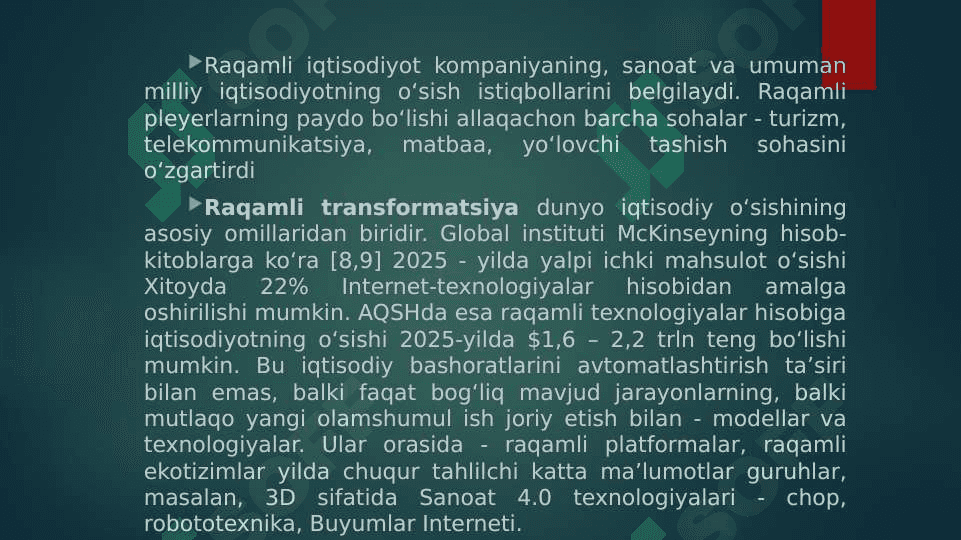 Raqamli iqtisodiyotda 4.0 sanoat (SANOAT INDUSTRIYA 4.0) TEXNOLOGIYASINING MOHIYATI 4