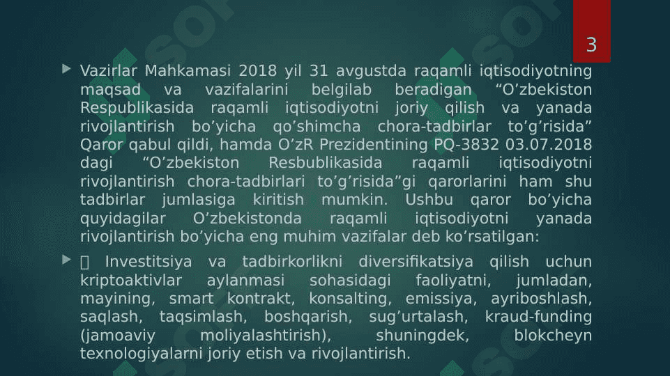 O’ZBEKISTON IQTISODIYOTIDA RAQAMLI INQILOBNING BOSHLANISHI 3
