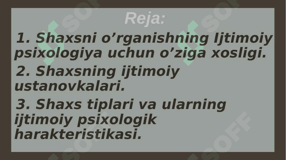 Ijtimoiy psixologiyada shaxs muammosi. 2